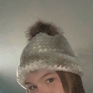 Warm Crochet Hat with Pom Pom